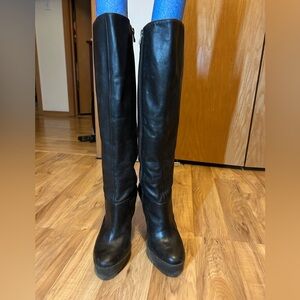 Brown Knee-High Leather Boots